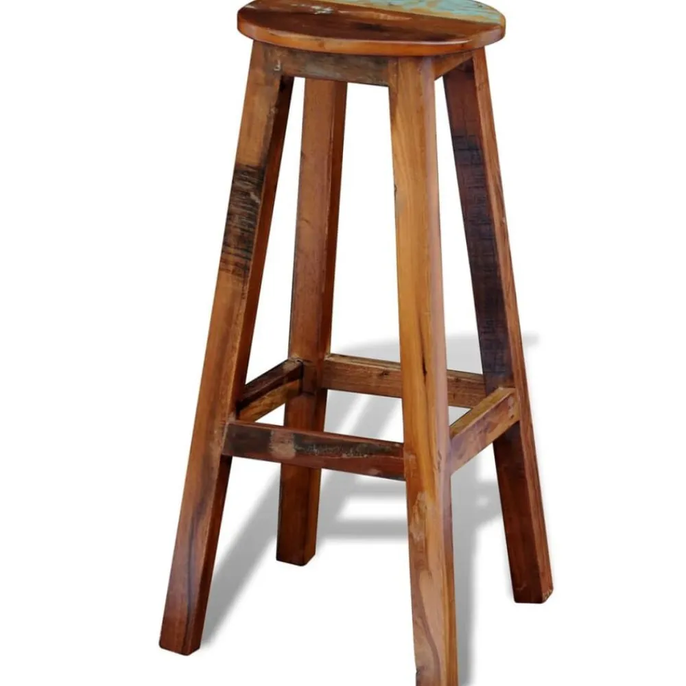vidaXL Sillas-Taburete de bar madera maciza reciclada