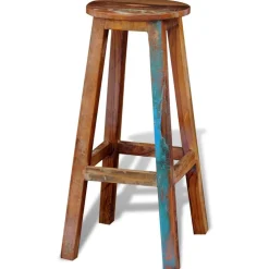 vidaXL Sillas-Taburete de bar madera maciza reciclada
