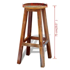 vidaXL Sillas-Taburete de bar madera maciza reciclada