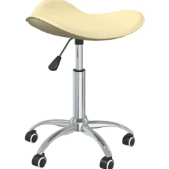 vidaXL Taburete de belleza de cuero sintético Crema Best