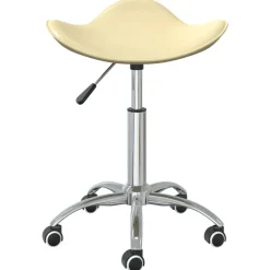 vidaXL Taburete de belleza de cuero sintético Crema Best