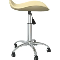 vidaXL Taburete de belleza de cuero sintético Crema Best
