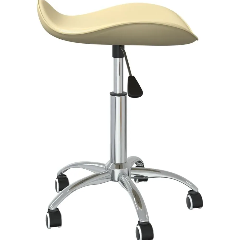 vidaXL Taburete de belleza de cuero sintético Crema Best