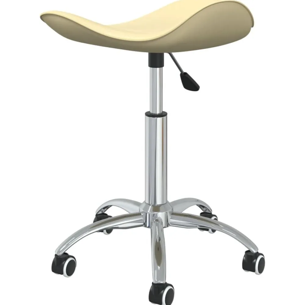 vidaXL Taburete de belleza de cuero sintético Crema Best