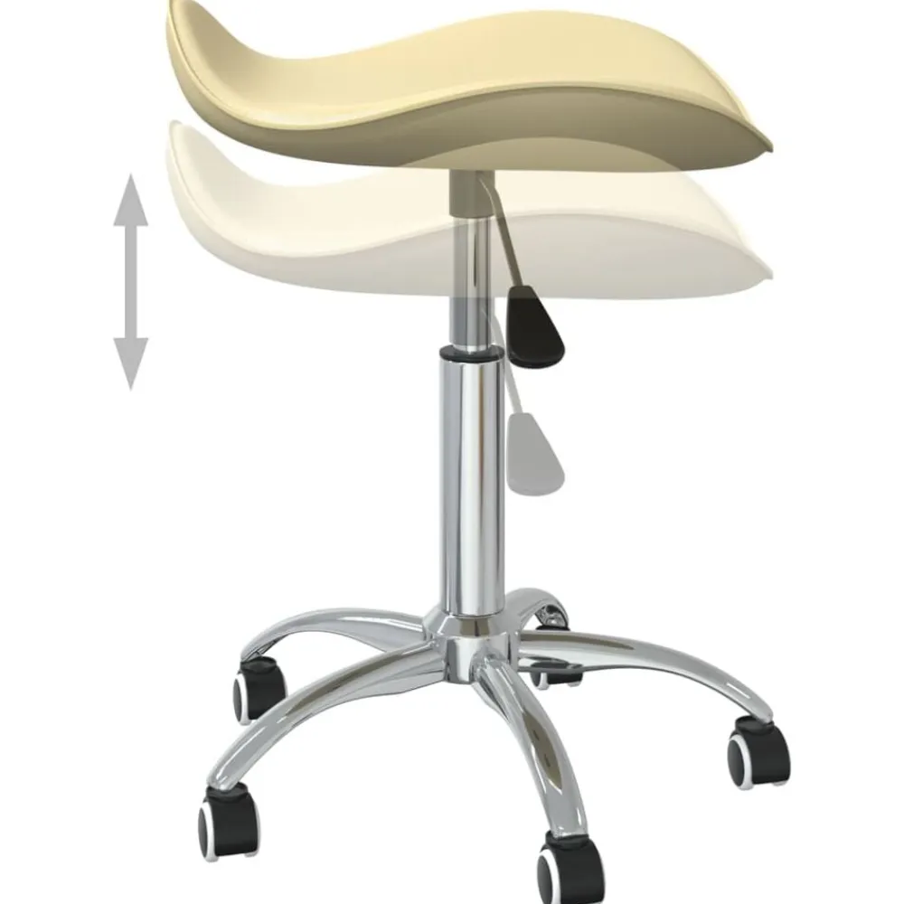 vidaXL Taburete de belleza de cuero sintético Crema Best