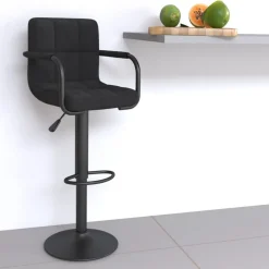 vidaXL Sillas-Taburete de cocina de terciopelo