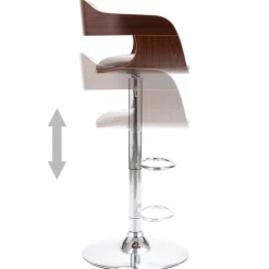 vidaXL Sillas-Taburete de cocina madera contrachapada y tela gris taupe