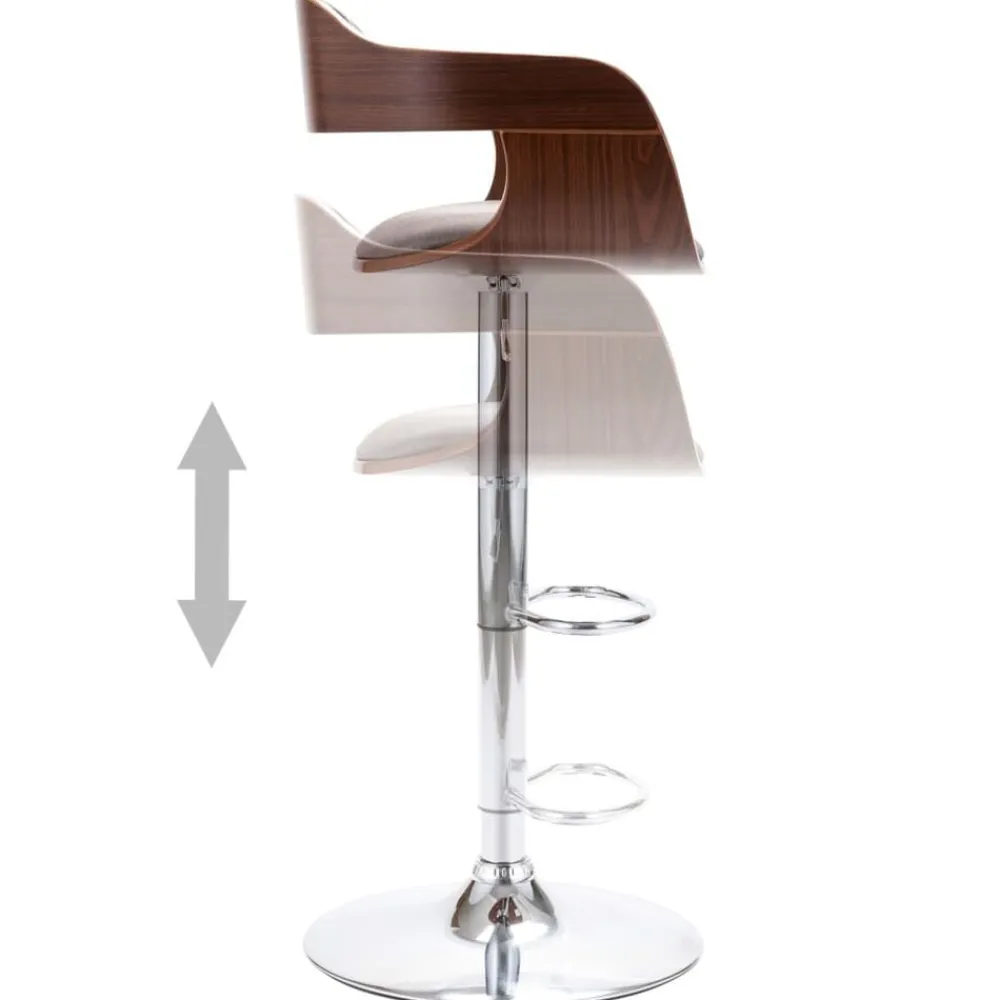 vidaXL Sillas-Taburete de cocina madera contrachapada y tela gris taupe