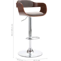 vidaXL Sillas-Taburete de cocina madera contrachapada y tela gris taupe