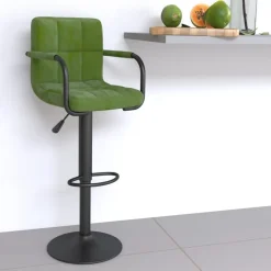 vidaXL Taburete de cocina de terciopelo Verde claro Sale
