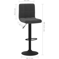 vidaXL Sillas-Taburete de cocina de terciopelo