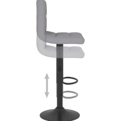 vidaXL Taburete de cocina de tela Gris claro Online