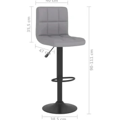 vidaXL Taburete de cocina de tela Gris claro Online