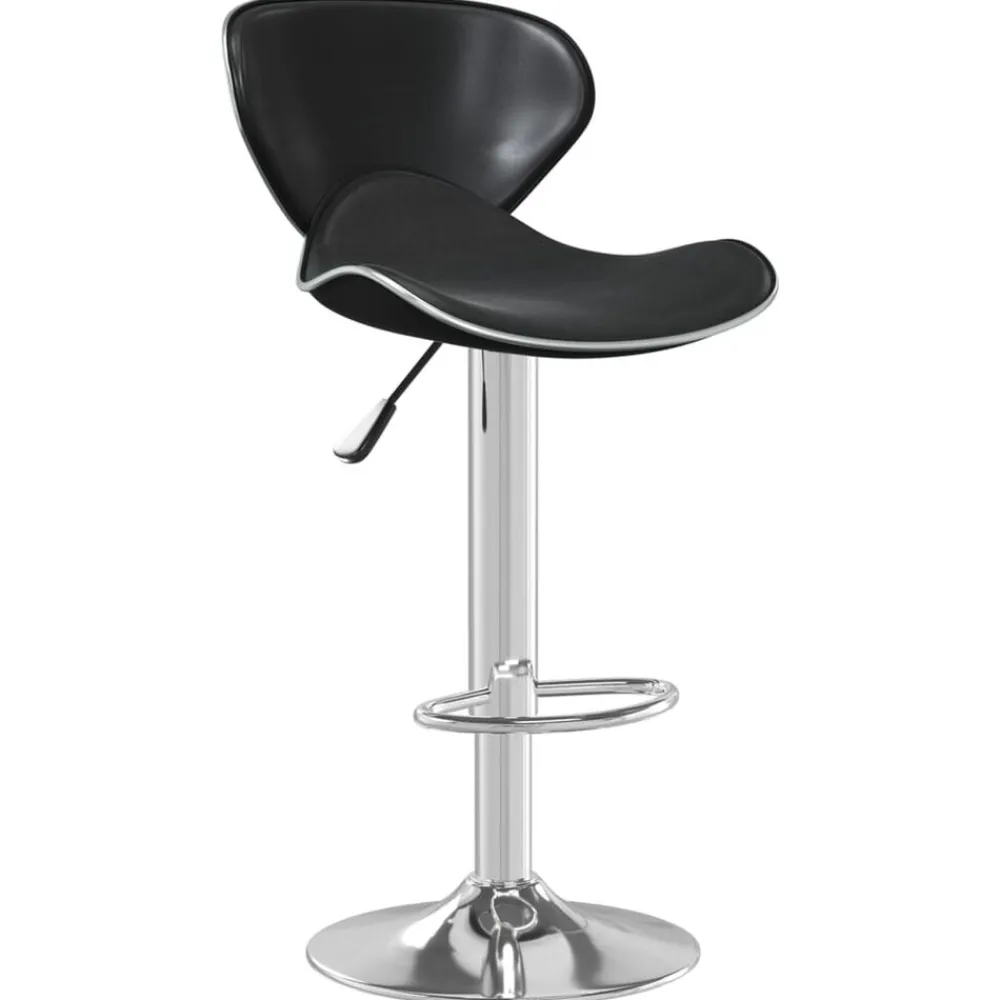 vidaXL Taburete de cocina de cuero sintético Negro Hot