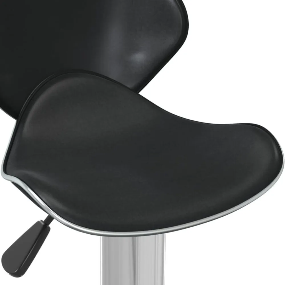 vidaXL Taburete de cocina de cuero sintético Negro Hot
