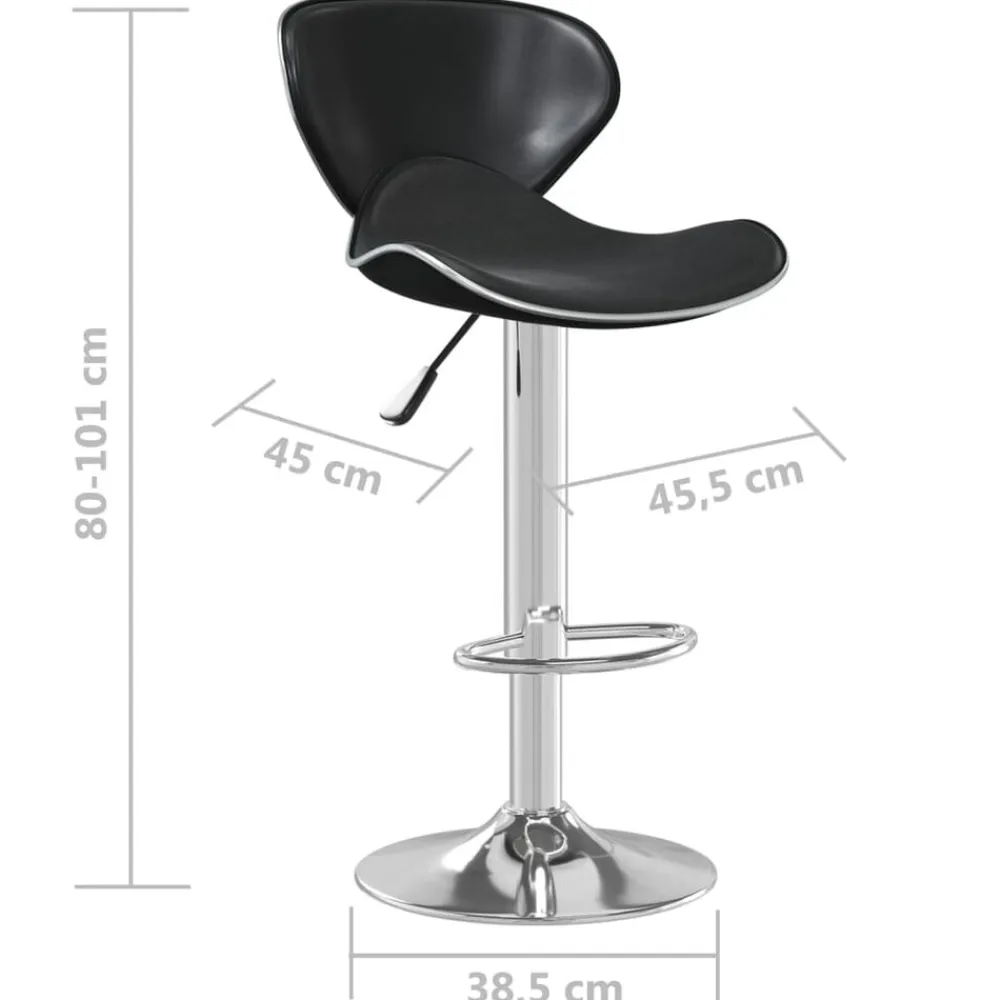vidaXL Taburete de cocina de cuero sintético Negro Hot