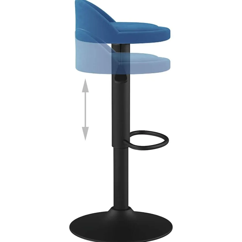 vidaXL Taburete de cocina de terciopelo Azul