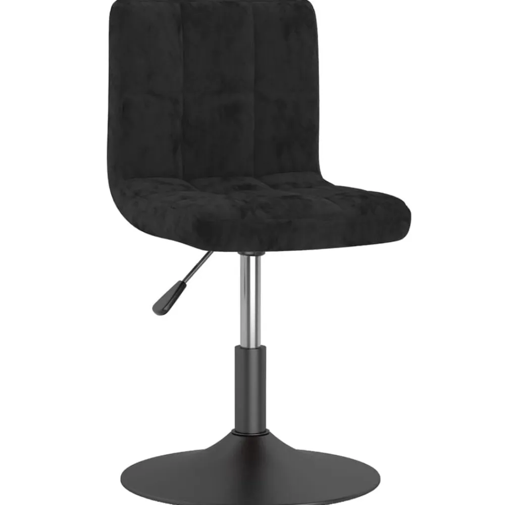 vidaXL Taburete de cocina giratorio de terciopelo Negro Sale