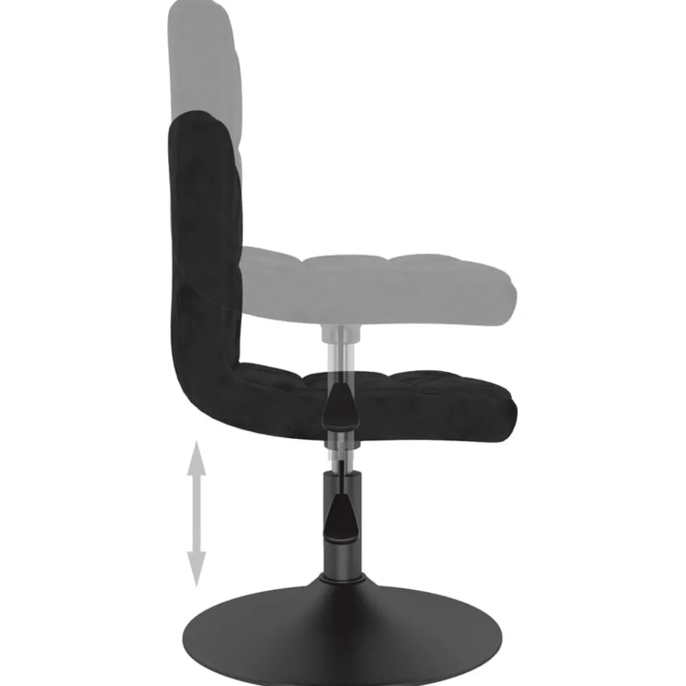 vidaXL Taburete de cocina giratorio de terciopelo Negro Sale