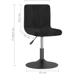 vidaXL Taburete de cocina giratorio de terciopelo Negro Sale