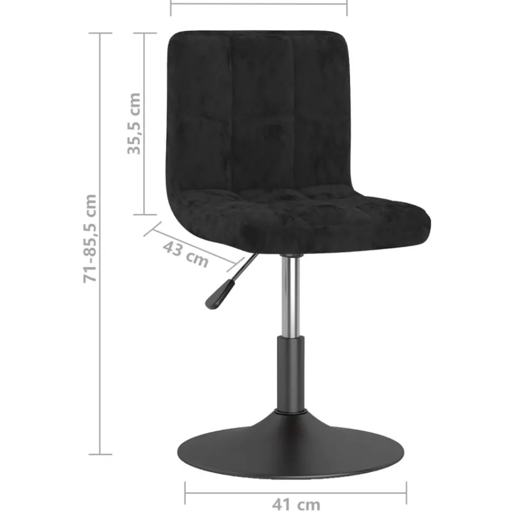 vidaXL Taburete de cocina giratorio de terciopelo Negro Sale