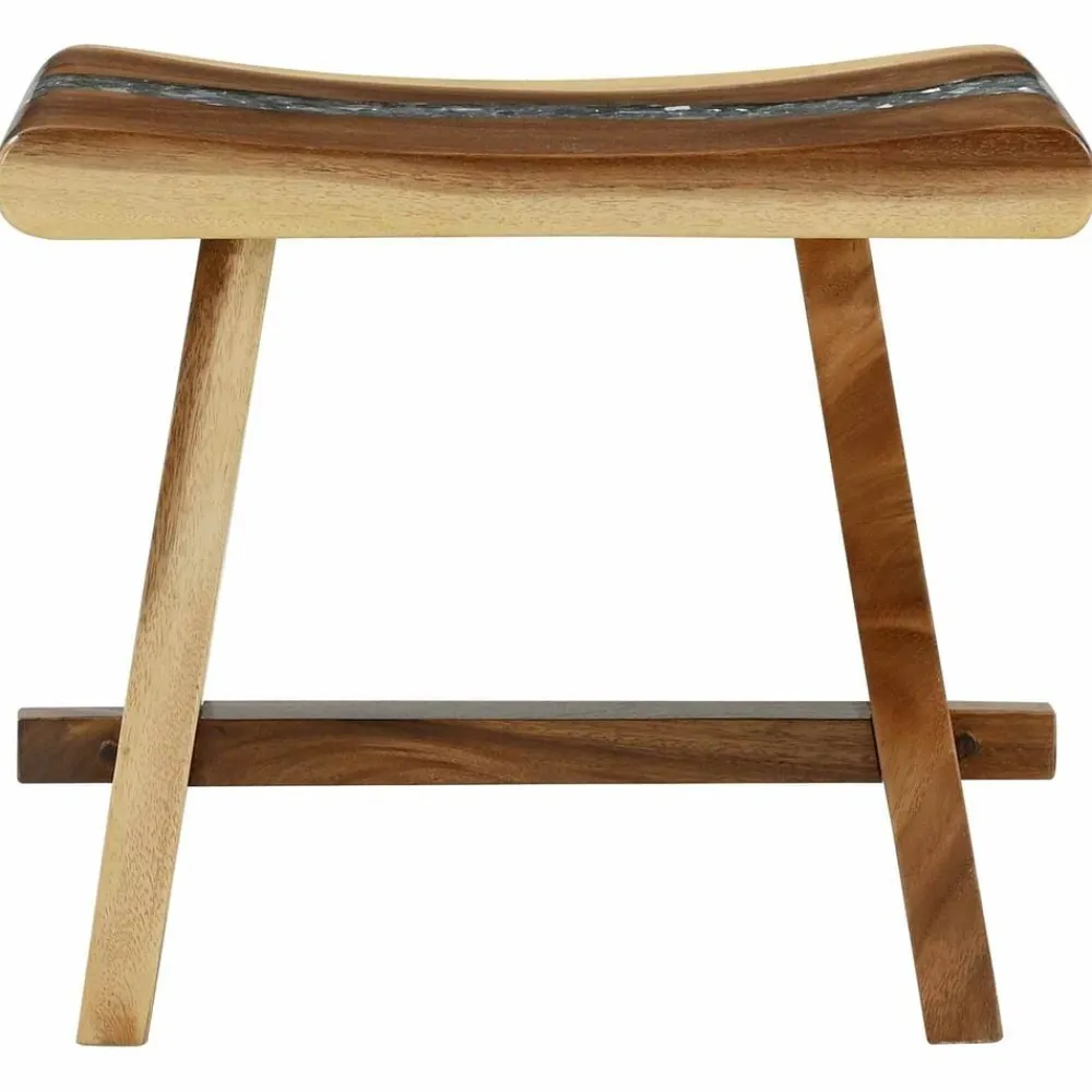 vidaXL Sillas-Taburete de ducha Natural 50 x 30 x 44 cm Madera Suar Sólida