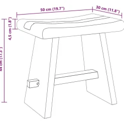 vidaXL Sillas-Taburete de ducha Natural 50 x 30 x 44 cm Madera Suar Sólida