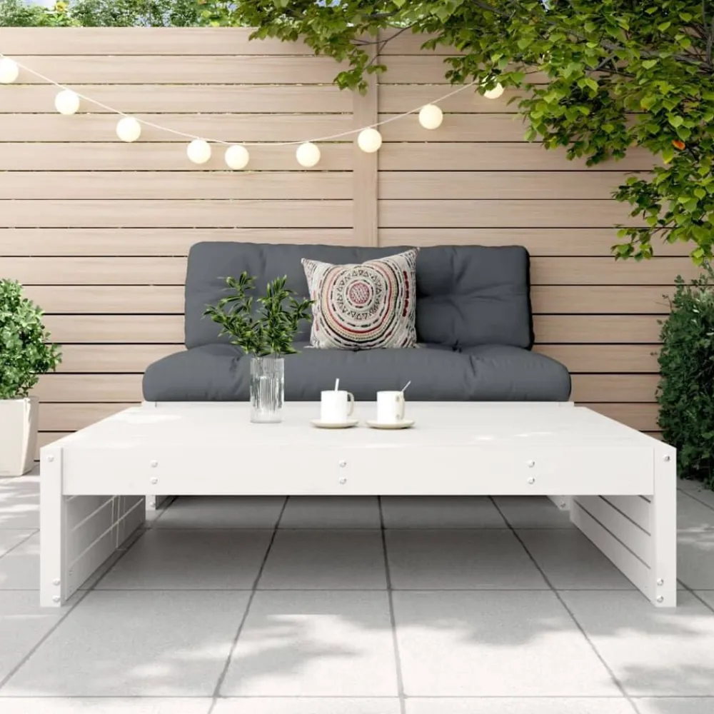 vidaXL Muebles De Jardín-Taburete de jardín madera maciza de 120x80 cm