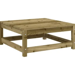 vidaXL Muebles De Jardín-Taburete de jardín madera de pino impregnada 70x70x30 cm