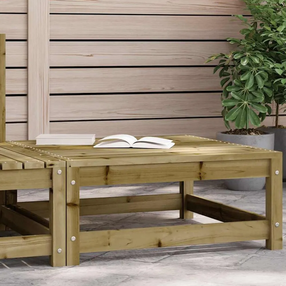 vidaXL Muebles De Jardín-Taburete de jardín madera de pino impregnada 70x70x30 cm