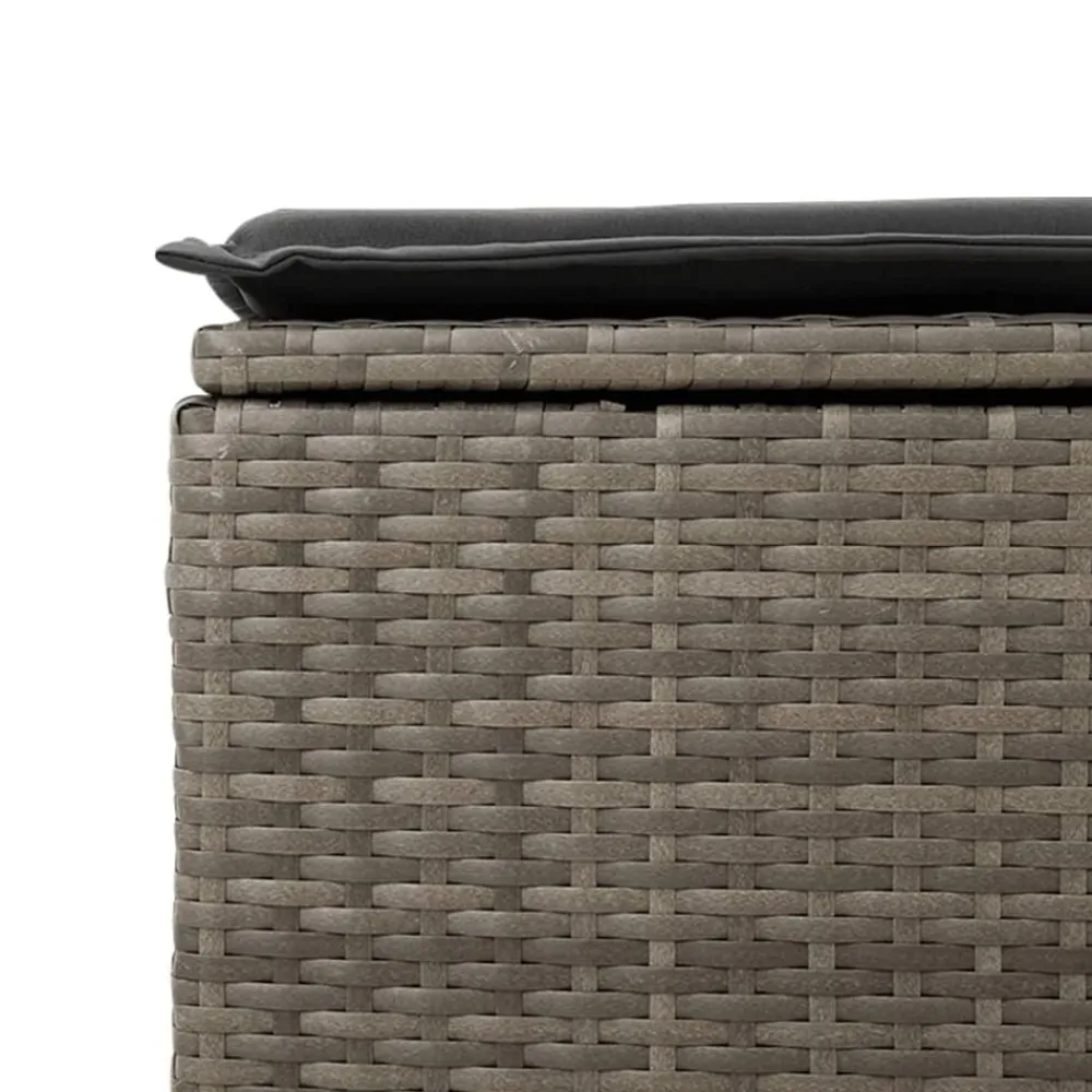 vidaXL Taburete de jardín con cojín ratán sintético 55x55x37cm Gris Outlet