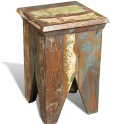 vidaXL Sillas-Taburete de madera maciza reciclada