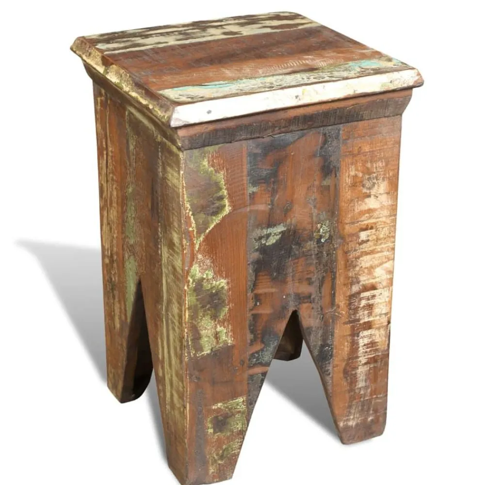 vidaXL Sillas-Taburete de madera maciza reciclada