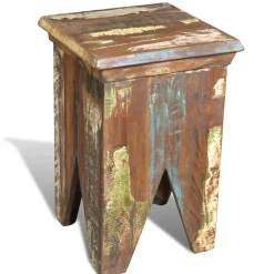 vidaXL Sillas-Taburete de madera maciza reciclada