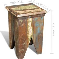vidaXL Sillas-Taburete de madera maciza reciclada