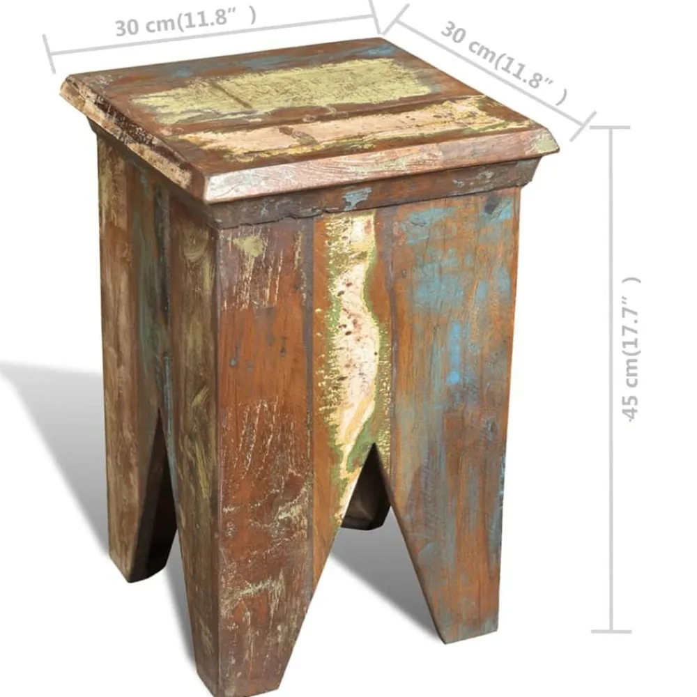 vidaXL Sillas-Taburete de madera maciza reciclada