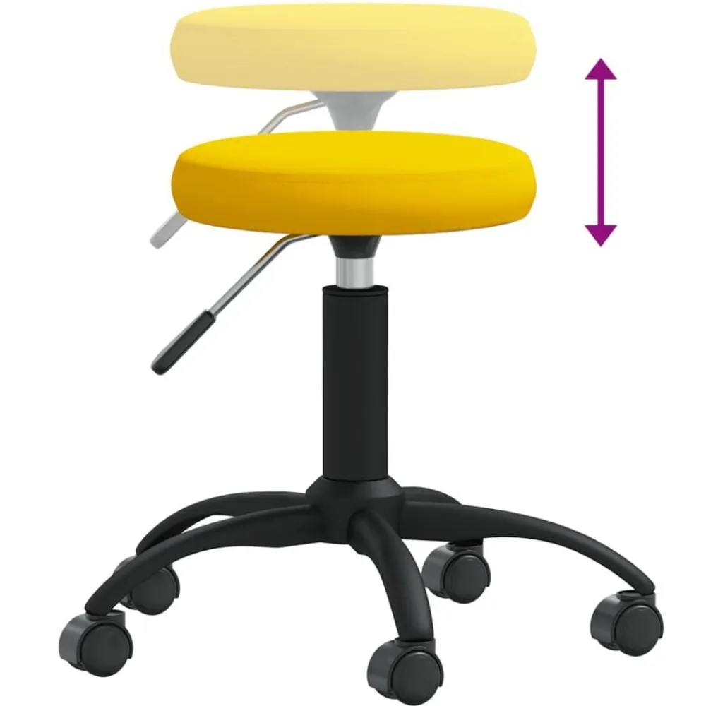 vidaXL Taburete de masajes terciopelo Amarillo mostaza