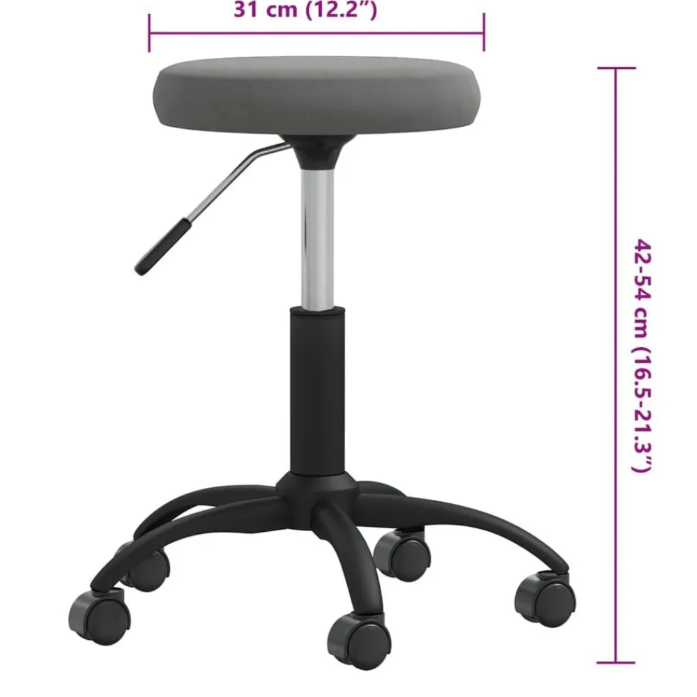 vidaXL Taburete de masaje terciopelo Gris oscuro Clearance