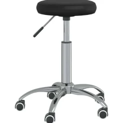vidaXL Taburete de masaje cuero sintético Negro