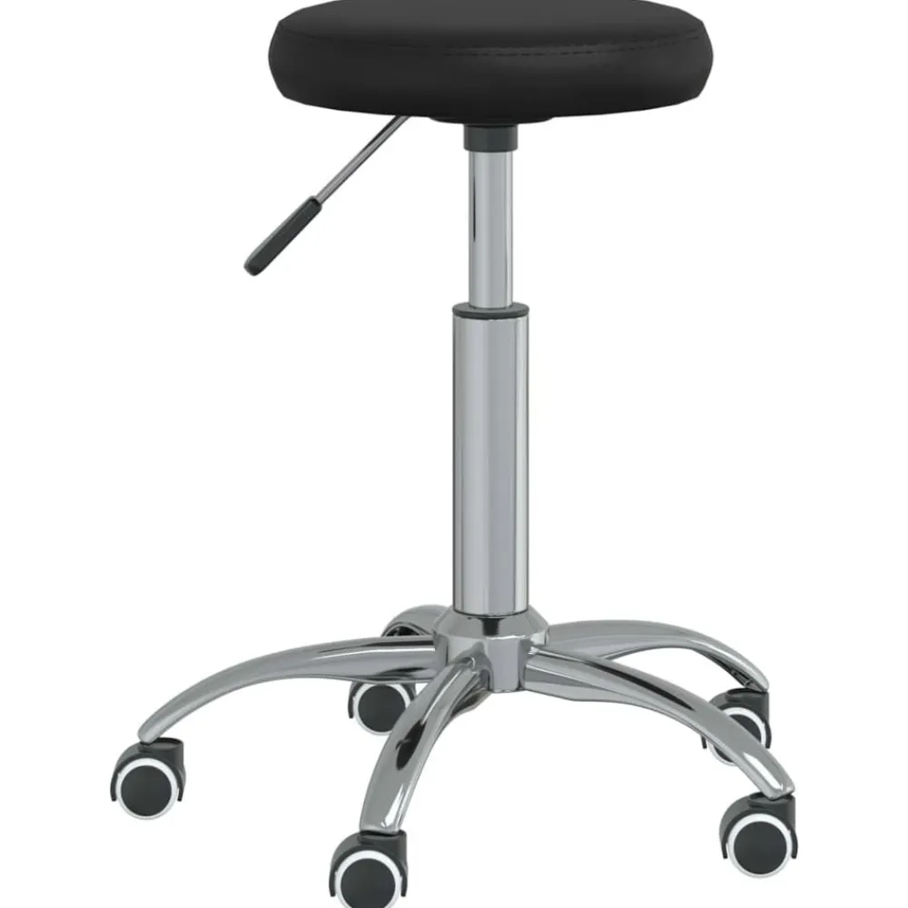 vidaXL Taburete de masaje cuero sintético Negro