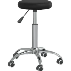 vidaXL Taburete de masaje cuero sintético Negro