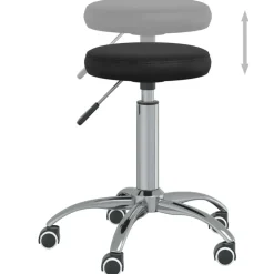vidaXL Taburete de masaje cuero sintético Negro