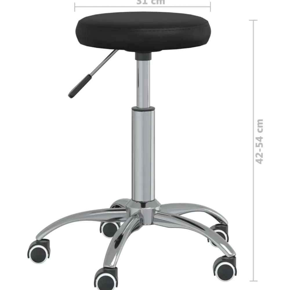 vidaXL Taburete de masaje cuero sintético Negro