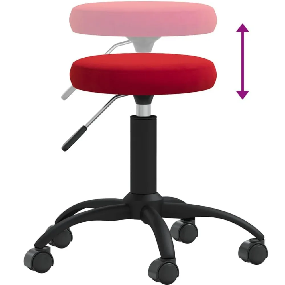 vidaXL Taburete de masaje terciopelo rojo vino Rojo vino tinto Best