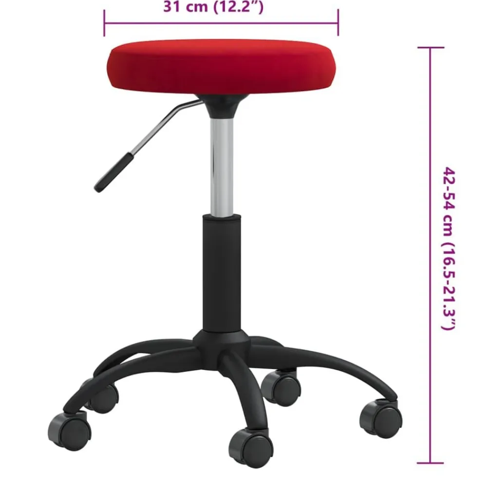 vidaXL Taburete de masaje terciopelo rojo vino Rojo vino tinto Best