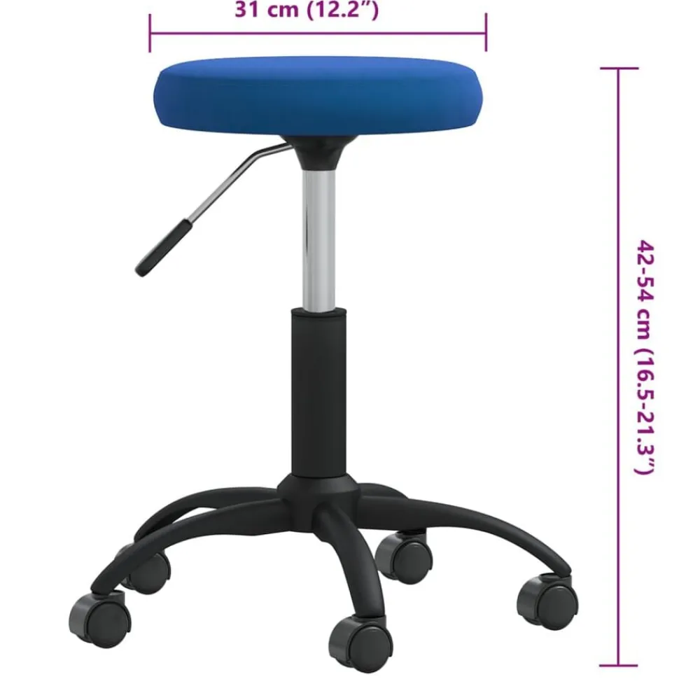 vidaXL Taburete de masajes terciopelo Azul Clearance
