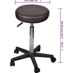 vidaXL Taburete de oficina marrón Marr&oacute;n Outlet