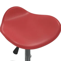 vidaXL Taburete de salón de belleza de cuero sintético Rojo vino tinto Sale