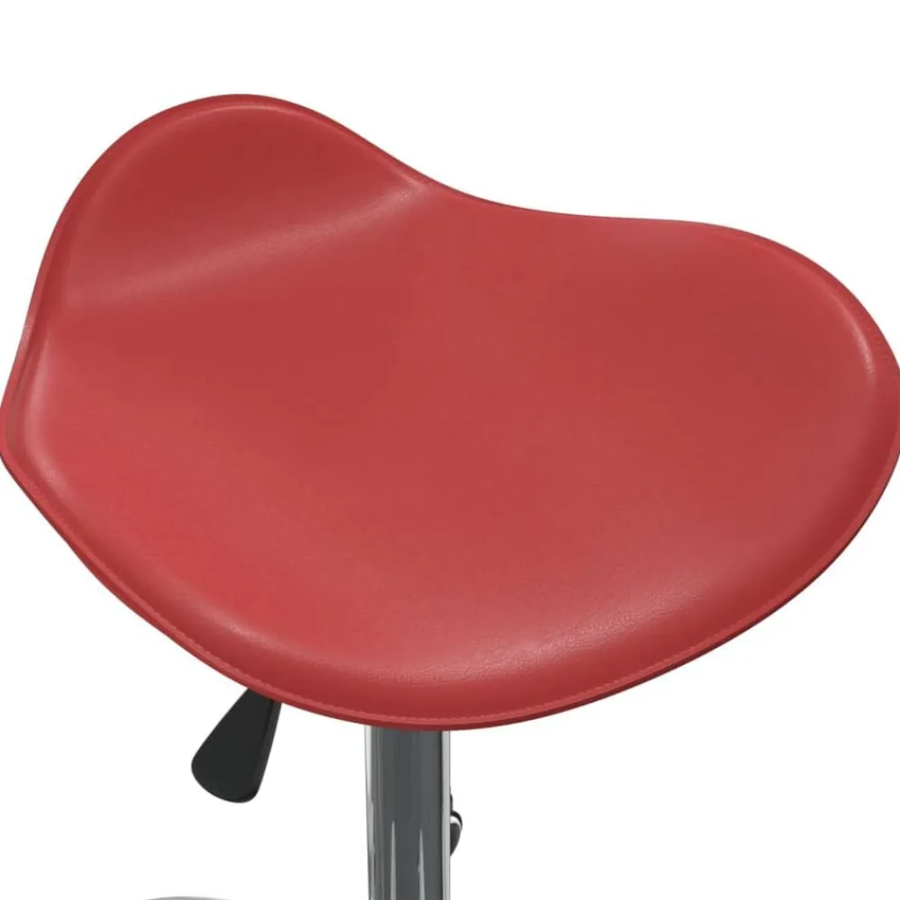 vidaXL Taburete de salón de belleza de cuero sintético Rojo vino tinto Sale