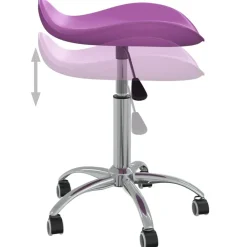 vidaXL Peluquería Y Cosmética-Taburete de salón de belleza de cuero sintético